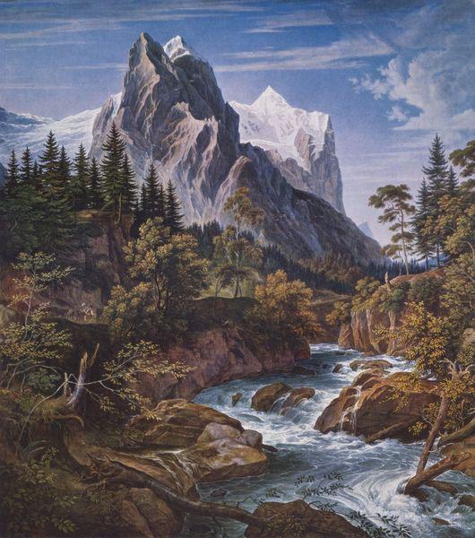 Joseph Anton Koch Das Wetterhorn von der Rosenlaui aus china oil painting image